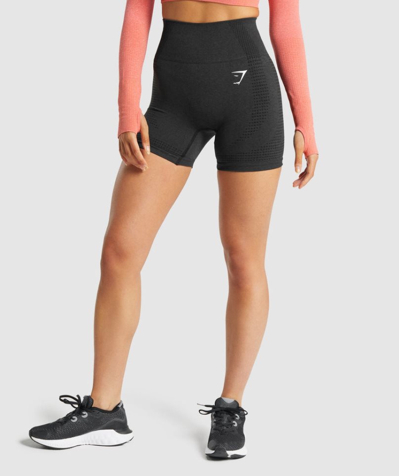 Women\'s Gymshark Vital Seamless 2.0 Shorts Black | NZ 8LANFI